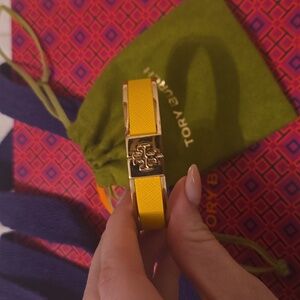 Brand New - Tory Burch Gold and Yellow Logo Bracelet ✨️